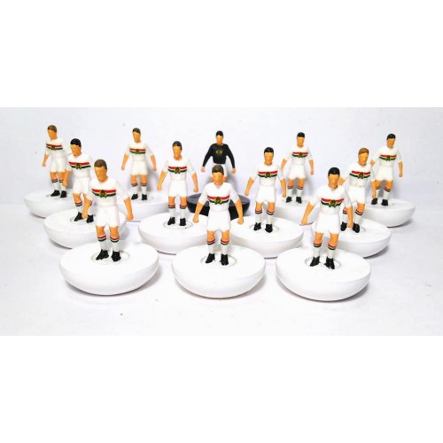Subbuteo Andrew Table Soccer Hungary 1958 away kit on Classic Hasbro bases